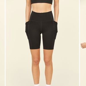 Black High-Rise Pocket Bike Short